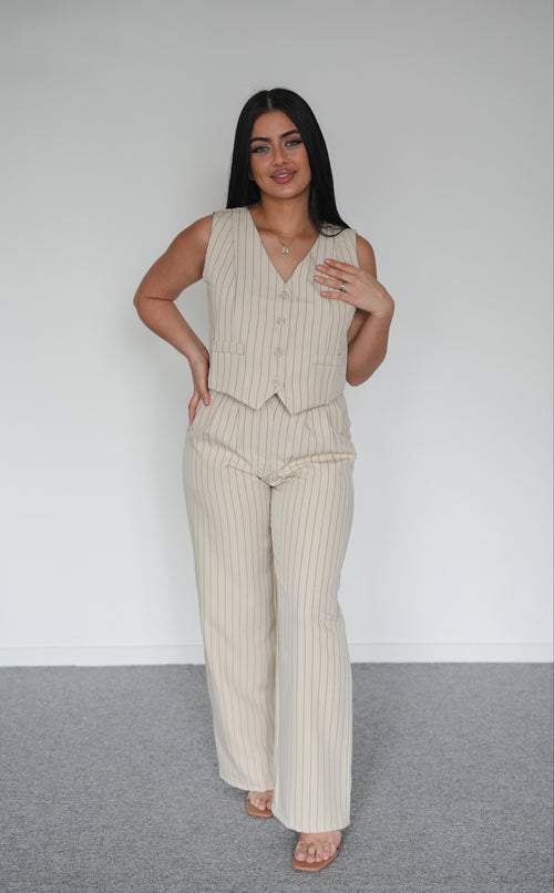 Ensemble effet tailleur beige