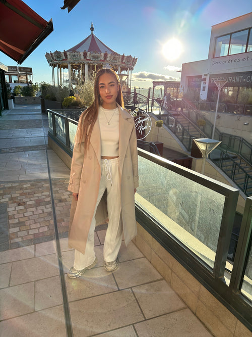 TRENCH EN CUIR BEIGE